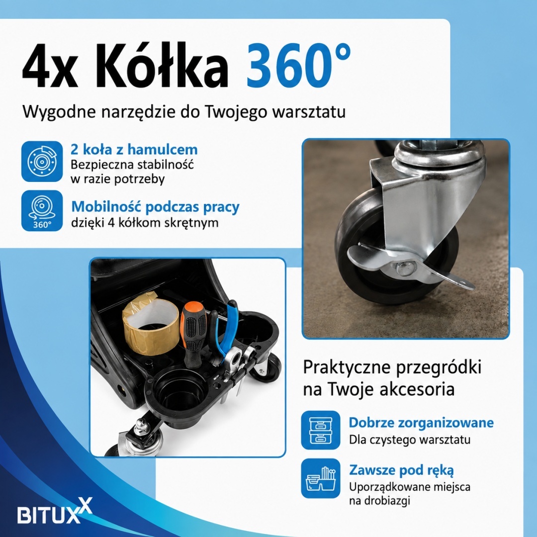 Dílenská stolička taburet organizér mobilní stabilní MS20005